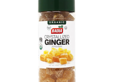 Badia Organic Crystallized Ginger, Dark Golden, Great for baking, as a salad topping, 10 Ounce, (Pack Of 6)