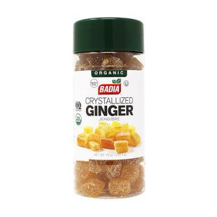 Badia Organic Crystallized Ginger, Dark Golden, Great for baking, as a salad topping, 10 Ounce, (Pack Of 6)