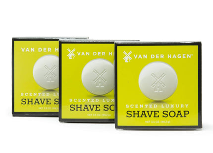 Van Der Hagen Scented Luxury Soften Beard Care Cocoa Butter Shave Soap 3.5 Ounce (Pack Of 6)