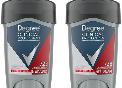 Degree Clinical+ Anti Perspirant Deodorant Stick, Solid, Sport Strength, 72-Hour Sweat & Odor Protection 1.7 Ounce (Pack Of 1)