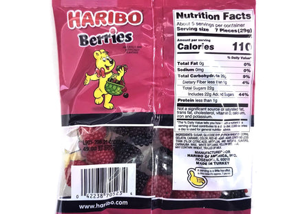 Haribo Delicious Raspberries Gummi Crunch Candy, Soft & Chewy, Red & Black Berry Fruit Flavor 5 ounce (Pack Of 1)