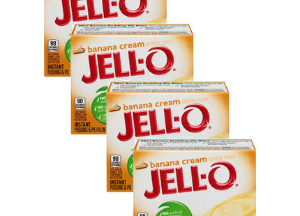 Jell-O Banana Cream, Artificial Flavored, Instant Pudding Mix & Pie Filling, No Artificial Sweeteners, 3.4 Ounce (Pack Of 6)