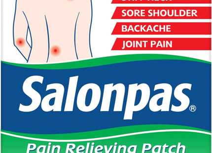 Salonpas Pain Relieving Patch, 8-Hour Pain Relief, 60 Patches (Pack Of 6)