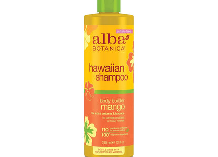 Alba Botanica Body Builder, Mango Natural Hawaiian, Hair Wash, Mango Moisturizing, Shampoo, 12 Ounce (Pack Of 6)