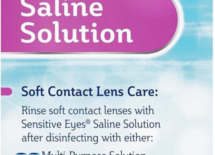 Sensitive Eyes Contact Lens Solution by Bausch & Lomb Saline Solution for Sensitive Eyes, Soft Contact & Gas Permeable Lenses, 12 Fl Oz (355 ML) (Pack Of 1)