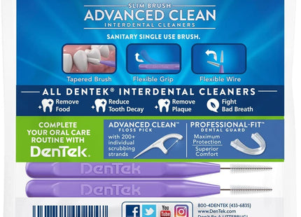 DenTek Slim Brush Advanced Clean Interdental Cleaners Tight 32 Count (Pack Of 1)