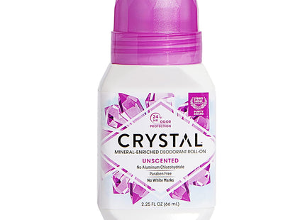 Crystal Natural Protection Roll-On, Body Deodorant, Unscented, Aluminum Chloride & Paraben Free, 2.25 Ounce (Pack Of 24)