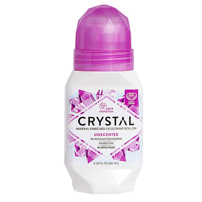 Crystal Natural Protection Roll-On, Body Deodorant, Unscented, Aluminum Chloride & Paraben Free, 2.25 Ounce (Pack Of 8)