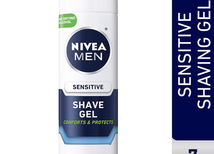 NIVEA MEN Shave Gel, Protects Sensitive Skin, VitaminE, Chamomile, Witch Hazel, 7 Ounce (Pack Of 2)