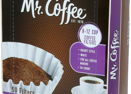 Mr. Coffee White Paper Coffee Basket Filters 8-12 Cup White Paper, 8-inch, 50 Filters (Pack Of 2)