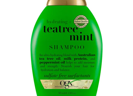 OGX Hydrating Tea Tree Mint Nourishing & Invigorating Daily Shampoo, with Peppermint Oil & Milk Proteins, 13 Fl Oz (Pack Of 1)