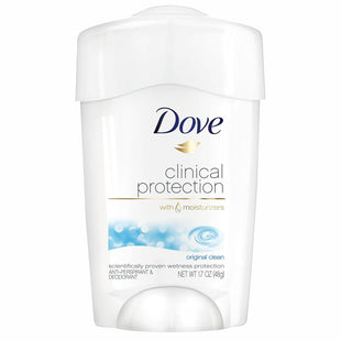 Dove Clinical Protection Women's Antiperspirant Deodorant Stick, Original Clean, 1.7 Ounce (Pack Of 12)