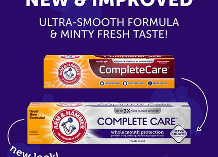 Arm & Hammer Complete Care, Stain Defense Fluoride Anticavity Toothpaste, 6 Ounce (Pack Of 12)