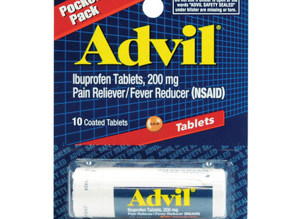 Advil Coated Tablets Pain Reliever and Fever Reducer, Ibuprofen 200mg, 10 Count (Pack Of 144)