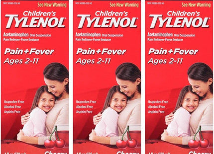 Tylenol Children's Fever Reducer & Pain Reliever, Oral Suspension, Ages 2-11, Cherry Blast 4 Fluid Ounces (Pack Of 8)