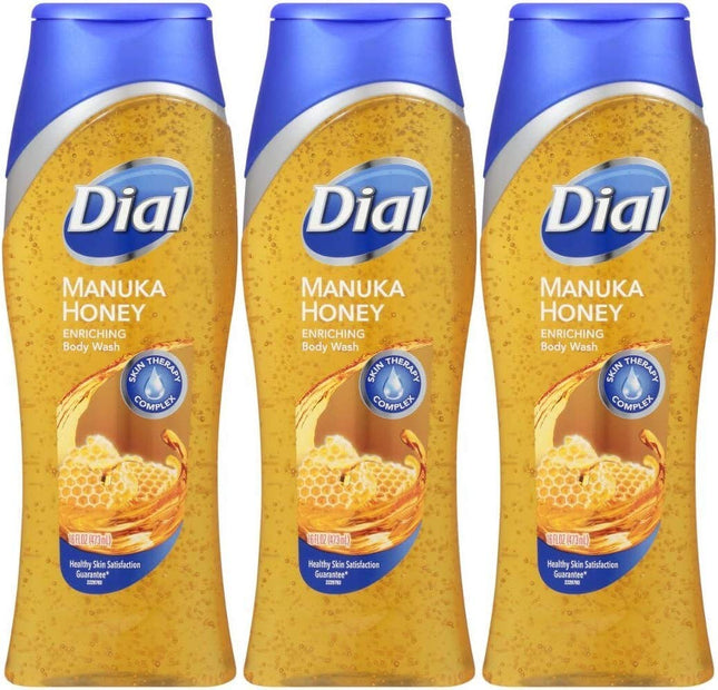 Dial Manuka Oil Honey Enriching Body Wash, With Moisturizing Conditioners And Gentle Cleansers 16 Ounce (Pack Of 3)