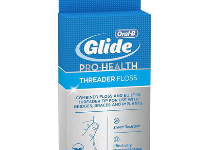 Oral-B Glide Pro-Health, Dental Threader Floss, For Braces Bridges Implants, 30 Count (Pack Of 10)