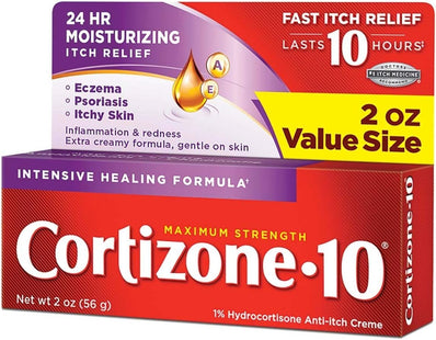 Cortizone 10 Intensive Healing Hydrocortisone,  Anti Itch Cream 2 Oz (Pack Of 6)