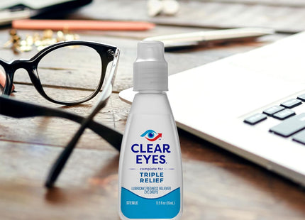 Clear Eyes Triple Relief Lubricant Eye Drops 0.5 Fl Oz (Pack Of 1)