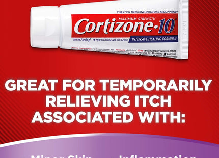 Cortizone 10 Intensive Healing Hydrocortisone,  Anti Itch Cream 2 Oz (Pack Of 24)