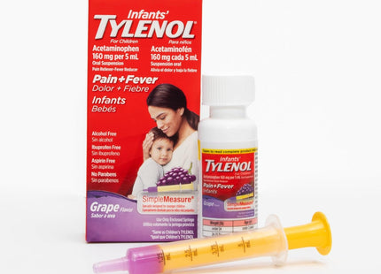 TYLENOL Children's Infants Acetaminophen Liquid, Oral Suspension Grape Splash Flavor, 4 Fluid Ounces (Pack Of 3)