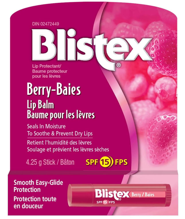 Blistex Medicated Barry Lip Balm Stick, SPF 15, Soothing, Sun Protection, For Dry Cracked Lips, 0.15 Ounce (Pack Of 1)