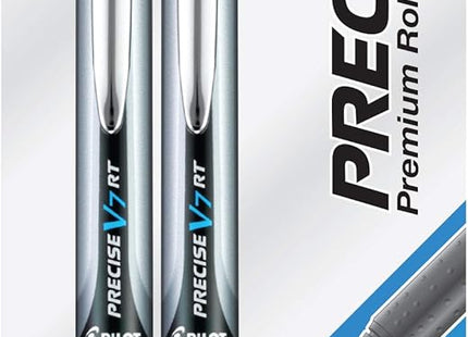 Pilot Precise V7 RT Pens, (26056) Fine Point, 0.7 mm, Rolling Ball, Black Ink, 2 Count, (Pack Of 2)