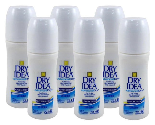 Dry Idea Anti-Perspirant Deodorant, 72-Hour Odor Protection. Roll On Advanced Dry Powder Fresh, 3.25 Ounces (Pack Of 6)