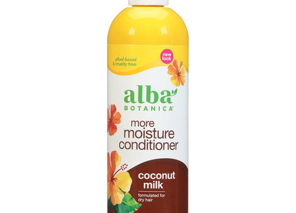 Alba Botanica More Moisture Conditioner Coconut Milk, Hawaiian Extra-Rich Hair Conditioner, 12 Fl Ounce (Pack Of 12)