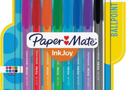 Paper Mate InkJoy 100ST, Medium Point, 1.0 mm, Ballpoint Pen, ASSORTED, 8 Count (Pack Of 12)