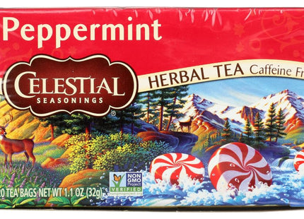 Celestial Seasonings Peppermint Caffeine-Free Herbal Tea Bags, 20 Count (Pack Of 3)