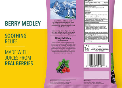 Ricola Berry Medley Bag, Cough Suppressant Throat Drops, Naturally Soothing Relief 19 Count (Pack Of 6)