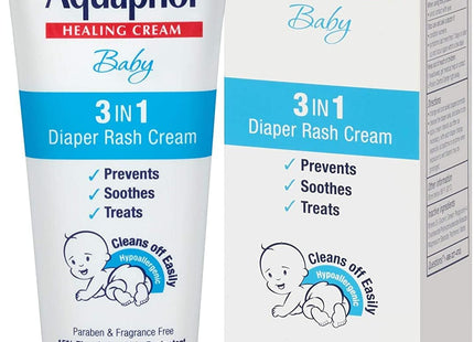 Aquaphor Baby Diaper Rash Cream, 3-in-1 Diaper Rash Relief, 3.5 Oz Tube (Pack Of 12)