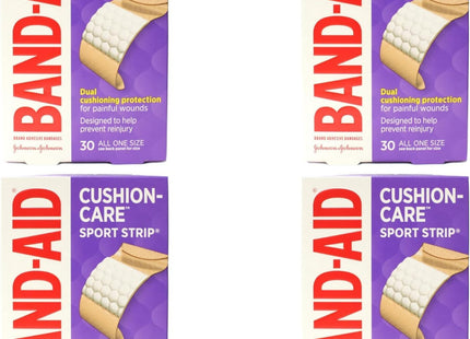 Band-Aid Brand Cushion Care Sport Strip Adhesive Bandages, cushioning Wound Protection, 30 ct (Pack Of 1)