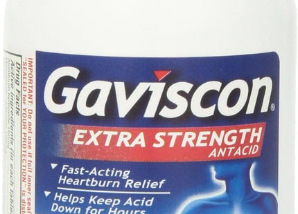 Gaviscon Extra Strength, Antacid Heartburn, Chewable Antacid Tablets, Original Flavor, 100 Count (Pack Of 24)