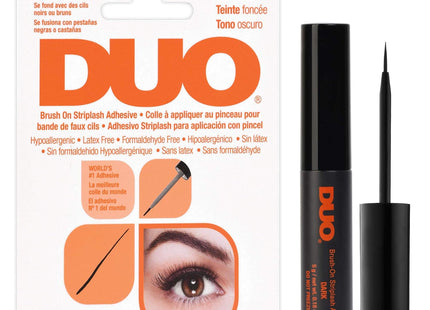 Duo Eye Lash Glue Brush-On Strip lash Adhesive, Dark Tone Eyelash, 0.18 Ounce (Pack Of 12)