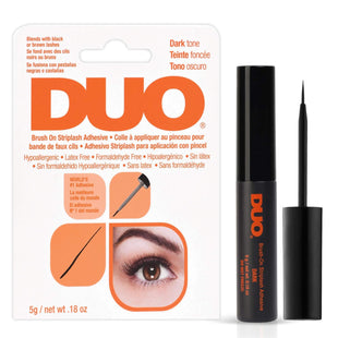 Duo Eye Lash Glue Brush-On Strip lash Adhesive, Dark Tone Eyelash, 0.18 Ounce (Pack Of 12)