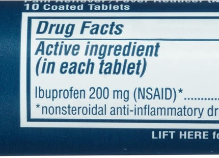 Advil Coated Tablets Pain Reliever and Fever Reducer, Ibuprofen 200mg, 10 Count (Pack Of 144)