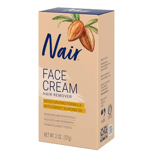 Nair Moisturizing Facial, For Upper Lip Chin And Face Hair Removal Cream, With Sweet Almond Oil, 2 Ounce (Pack Of 1)