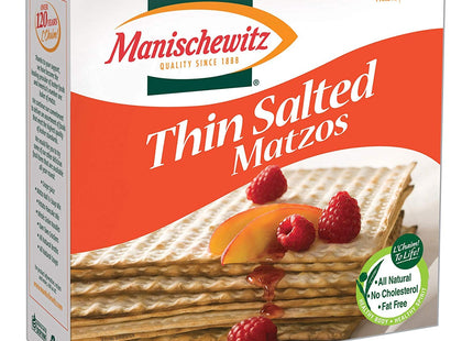 Manischewitz Old Fashioned Thin Salted Matzo, Airy Crispy Crackers, Non GMO, 10 Ounce (Pack Of 3)