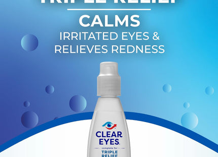 Clear Eyes Triple Relief Lubricant Eye Drops 0.5 Fl Oz (Pack Of 1)