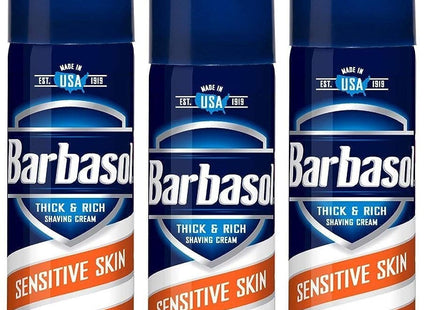 Barbasol Sensitive Skin Thick & Rich Shaving Cream for Men, Travel Size, 2 Ounce (Pack Of 4)