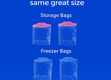 Ziploc Double Zipper Storage Bags, Gallon, with Grip 'n Seal Technology, 19 Count (Pack Of 8)