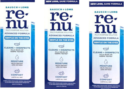 Renu MultiPlus Advanced Formula, Contact Lens Solution, Travel Pack, 2 Fl Oz (Pack Of 6)