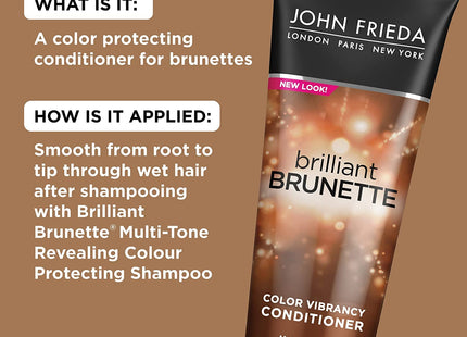 John Frieda Multi-Tone Revealing Color Protecting Moisturizing Conditioner, Brilliant Brunette Shine, 8.45 Ounce (Pack Of 24)