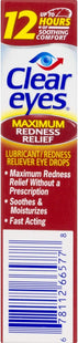 Clear Eyes Maximum Redness Eye Relief Lubricant Eye Drops 0.5 Fl Oz (Pack Of 12)