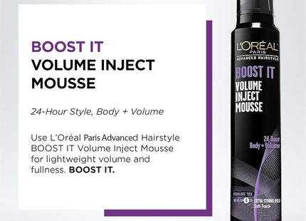 L'Oreal Paris HairCare, Advanced Hairstyle Boost, It Volume Inject Mousse HairSpray, 8.3 Ounce (Pack Of 3)