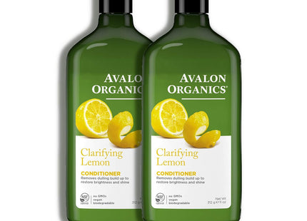 Avalon Organics Natural Hawaiian Clarifying Conditioner, Lemon, Removes Buildup to Restore Brightness and Shine, 11 Fluid Ounces (Pack Of 24)