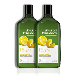 Avalon Organics Natural Hawaiian Clarifying Conditioner, Lemon, Removes Buildup to Restore Brightness and Shine, 11 Fluid Ounces (Pack Of 2)