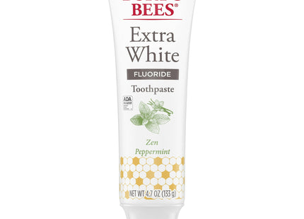 Burt`s Bees Extra White Toothpaste, Fluoride Toothpaste, Natural Flavor, Mountain Mint, 4.7 oz (Pack Of 3)